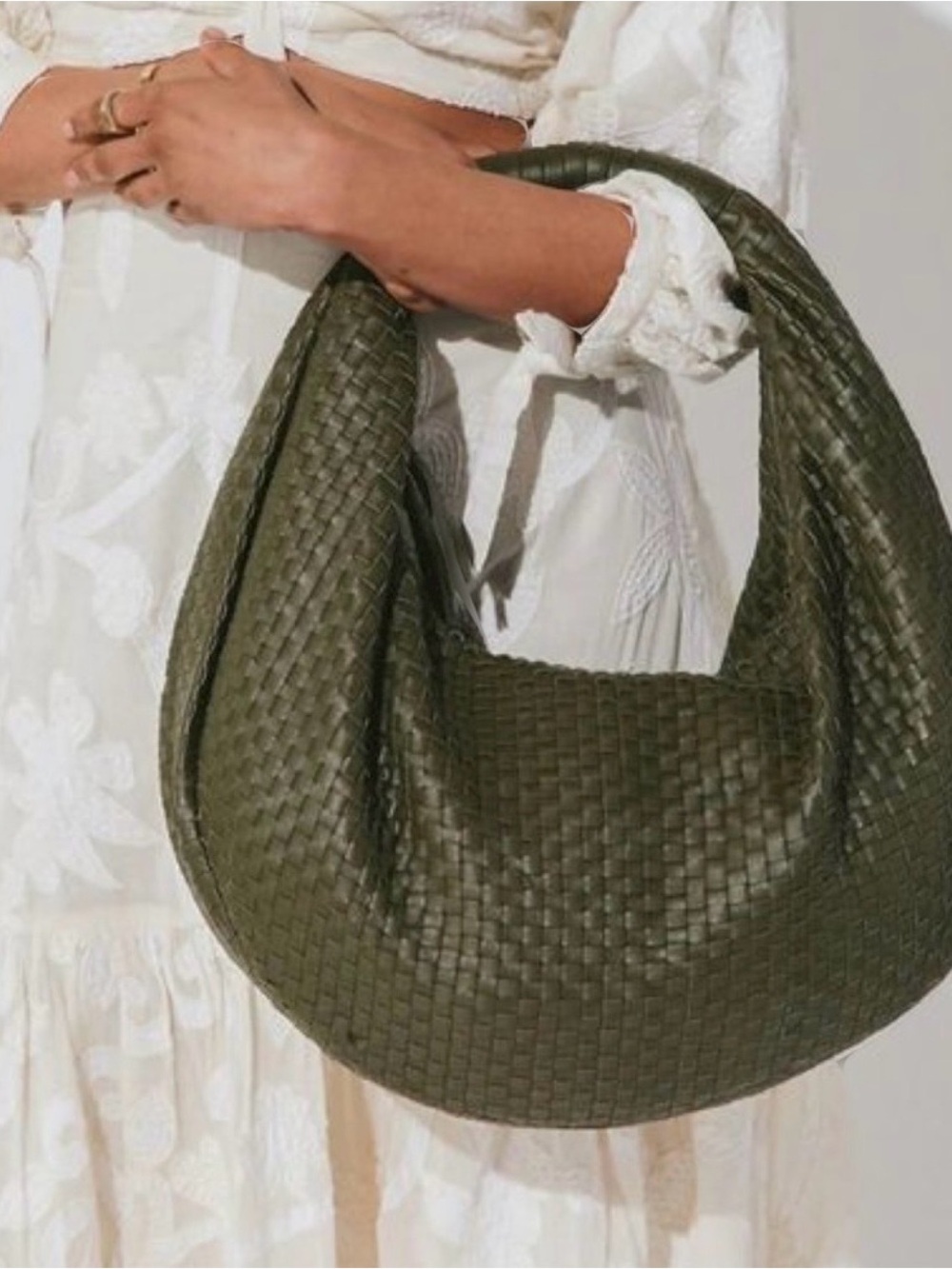 Cleobella Black Woven Hobo Bag